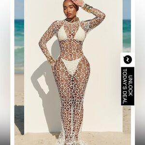 Chic White Crochet Beach Cover-Up